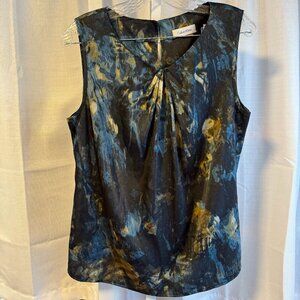 Calvin Klein Printed Pleated Crew Neck Cami Small